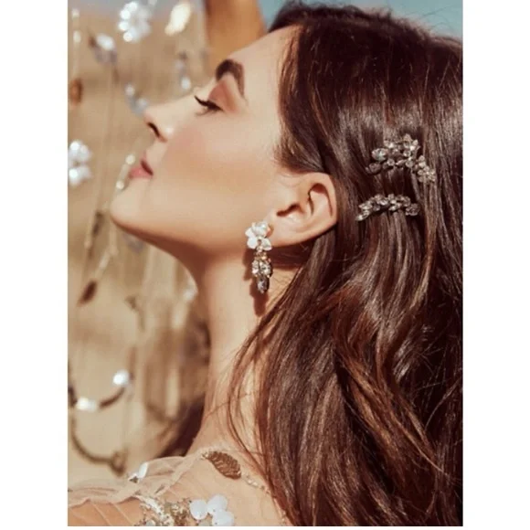 BHLDN | Accessories | Bhldn Orchid Waterfall Bridal Earrings  display picture 3